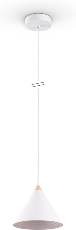 Lampe Pendelleuchte Esstisch Hängelampe Küche Vintage Metall E27 Ø15,5cm, Weiß-Holz - Paco Home