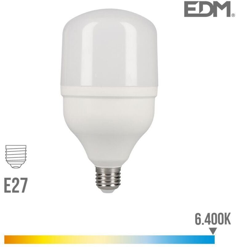 EDM - Industrielle led glühbirne e27 30w 2400lm 6400k kaltes licht ø10x20cm