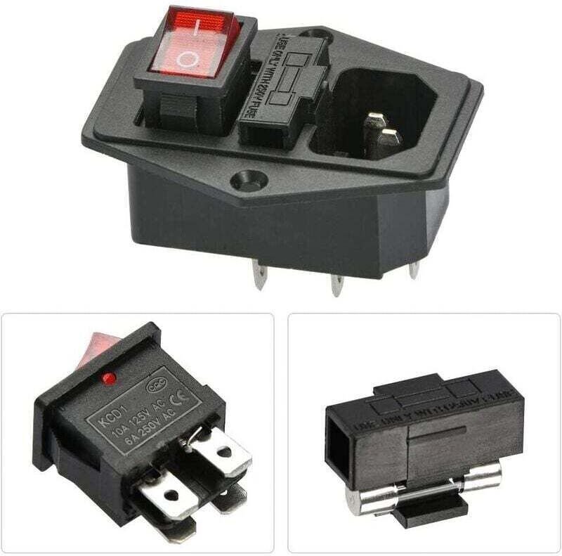 Betterlife C-14 Unterputzstecker 220–250 V/10 A Unterputzsteckdose mit Schalter, Audio-IEC-Unterputzsteckdose (3 Stück),...