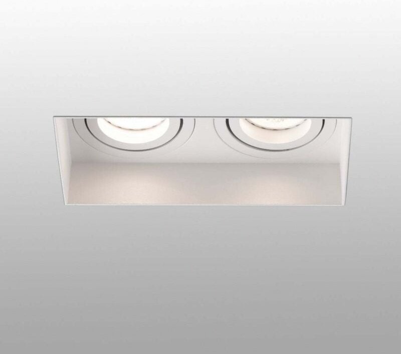 ACRE Deckeneinbauleuchte verstellbar weiß quadratisch 2 Lichter