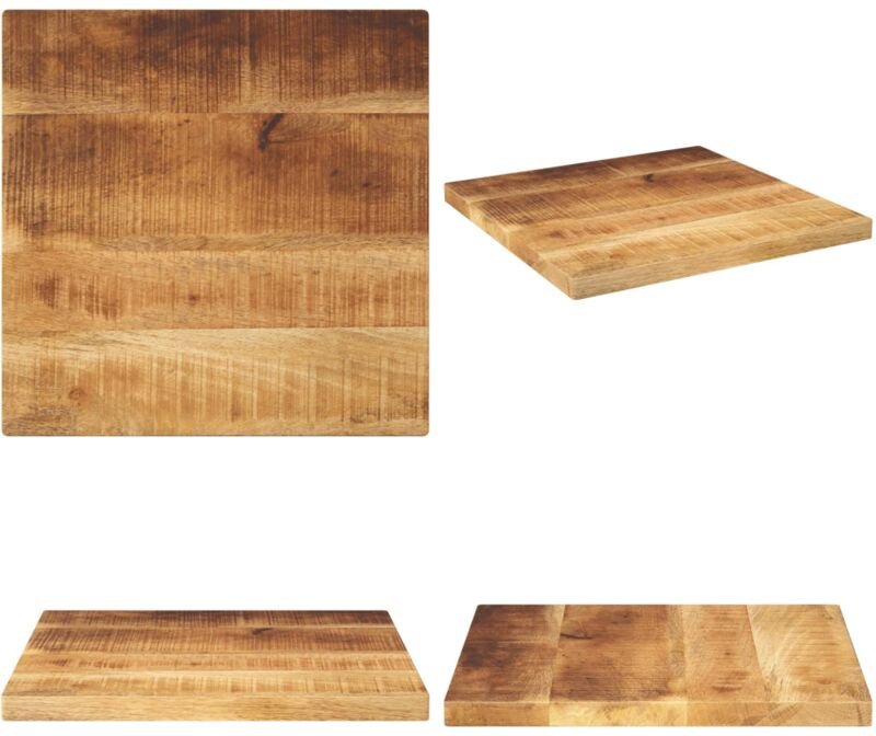 Tischplatte 60x60x1,5 cm Quadratisch Raues Massivholz Mango - Mangoholz - Tischplatte