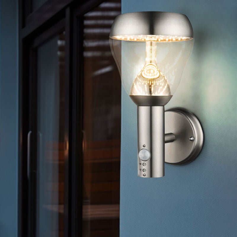 Led Außen Leuchte Fassaden Wand Strahler Garten Edelstahl Sensor Glas Lampe Terrasse