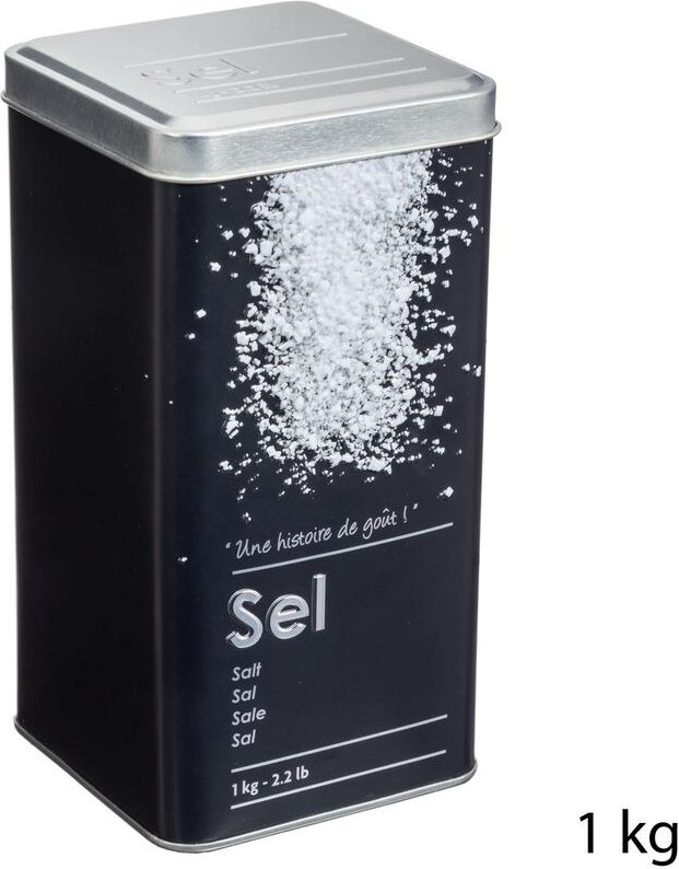 5five Simply Smart - Salzdose 1kg metall black edition schwarz - 5five