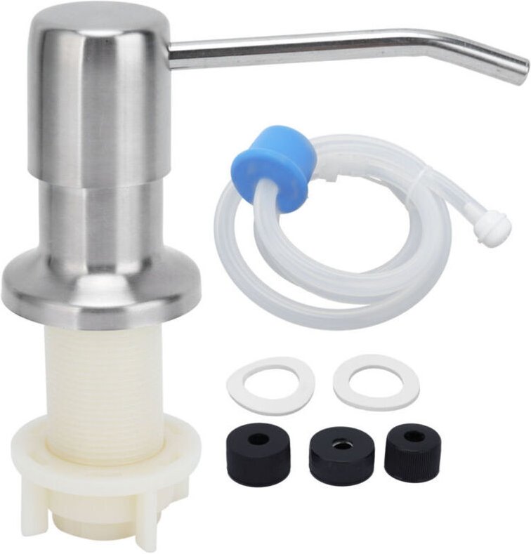 Kit de cabezal de bomba de jabón para fregadero de cocina de acero inoxidable 304 Eosnow con dispensador de líquido inte...