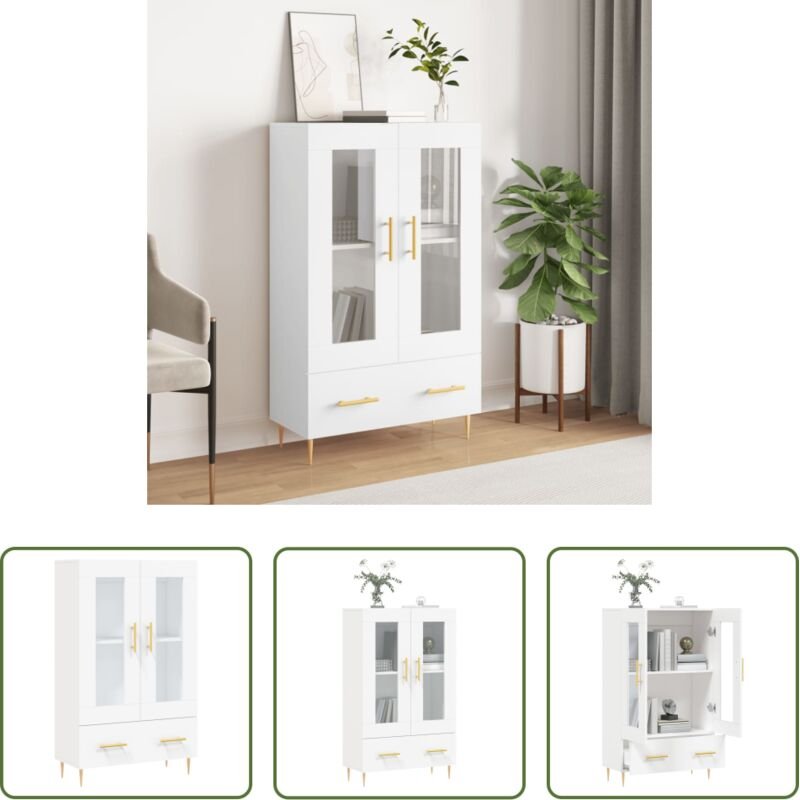 vidaXL Metallbeine - Highboard Weiß 69,5x31x115 cm Holzwerkstoff