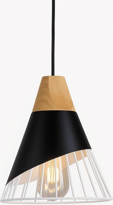 Skandi Hängeleuchte ador aus Metall und Holz