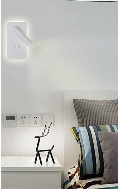 Trade Shop Traesio - Trade Shop - wandleuchte 6W doppelte lichtquelle led cob smd licht 6500K 3000K 4000K E20 -