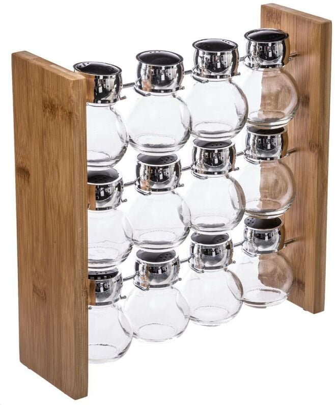 5five Simply Smart - Bambus Regal für Gewürze, Gewürz-Organizer, Wandregal, Gewürzhalter