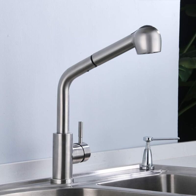 Extendable Kitchen Tap with Pull Out Shower Head 360° Rotatable Single Lever Mixer Tap