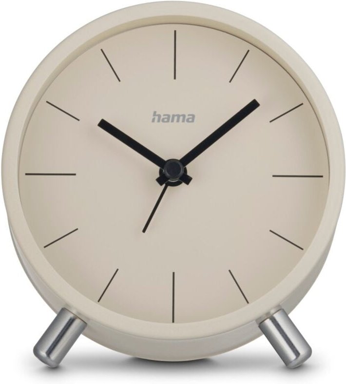 Hama - Funkwecker Flores analog ohne Ticken, grau/beige 222229