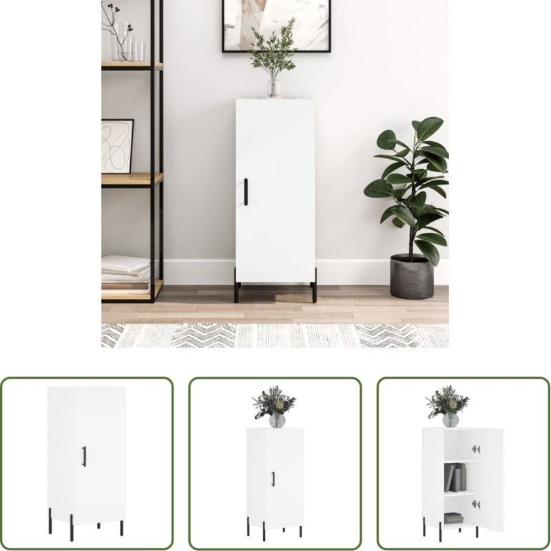 vidaXL Metallbeine - Sideboard Weiß 34,5x34x90 cm Holzwerkstoff