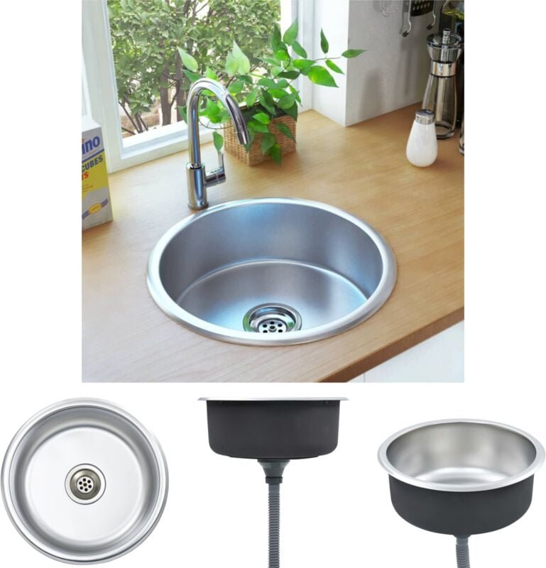 Prolenta Premium - The Living Store Einbauspüle mit Sieb und Siphon Edelstahl - Küchenspülen & Spülbecken - Silber