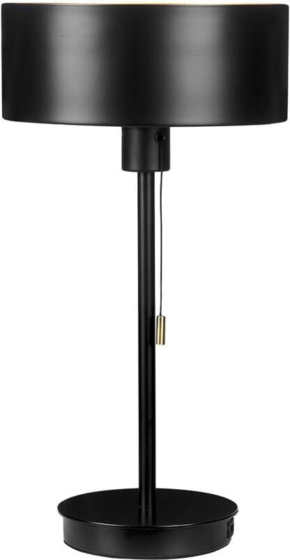 Beliani - Tischlampe Schwarz Eisen Kegelschirm USB-Anschluss mit Zugschalter Büro Arbeitszimmer Funktionell Modern