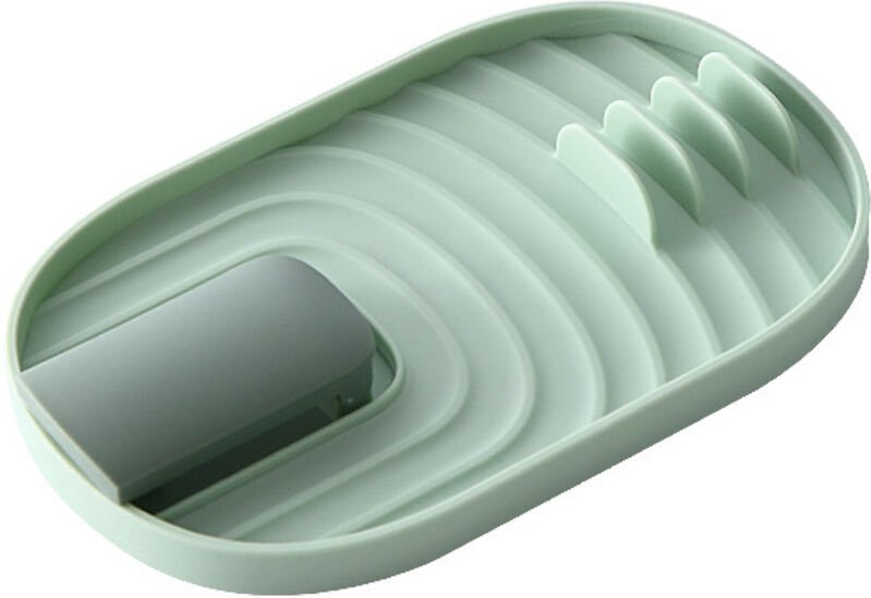 Hitzebeständiger Löffelhalter aus Kunststoff, grün, für Küchenutensilien, 1 Stück