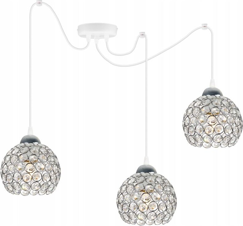 Chrom-Spinnen-Hängelampe, Kristalldecke