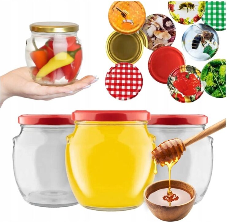 5 Amphorengläser 520 ml Marmelade + Deckel