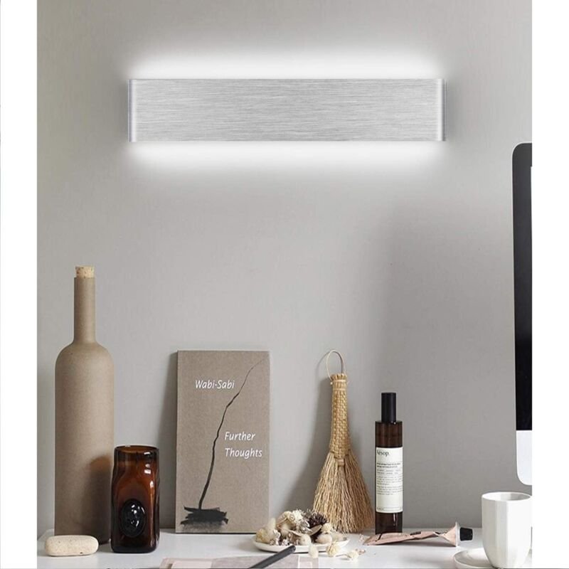 14W LED Wandleuchte Modern Innen Wandlampe 40cm Weiß für Schlafzimmer Wohnzimmer Flur Treppen - Kaltweiss