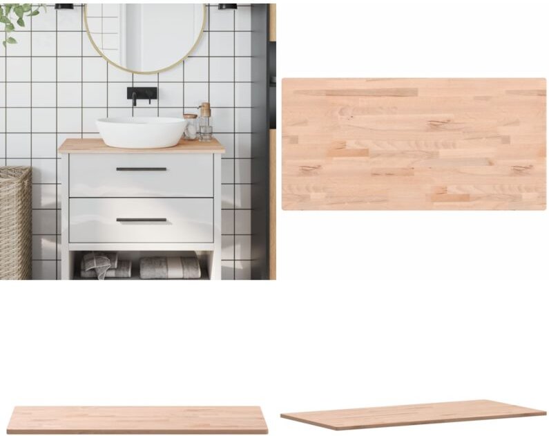 Waschtischplatte 80x40x1,5 cm Massivholz Buche - Waschtischplatte - Holz Arbeitsfläche - Küchenarbeitsplatte - Badrenovi...