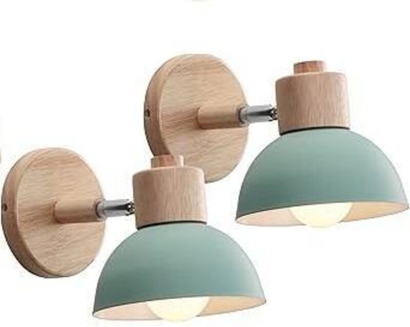 Vintage-Industrie-Wandleuchte, 15 cm, verstellbar, Retro-Holz- und Metall-Wandlampe, E27-Fassung, Innenwandleuchte für S...