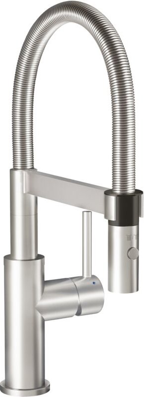 VILLEROY & BOCH Küchenarmatur Steel Expert Compact, Hochdruck-Armatur, Umschaltfunktion, wassersparend, Edelstahl massiv