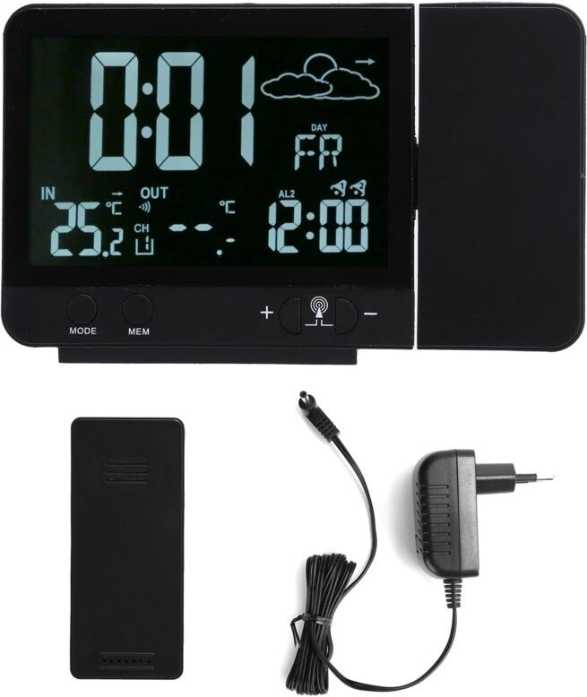 Projektion Wecker drahtloser Innenraumthermometer Temperaturfeuchtigkeitsanzeige - Eosnow