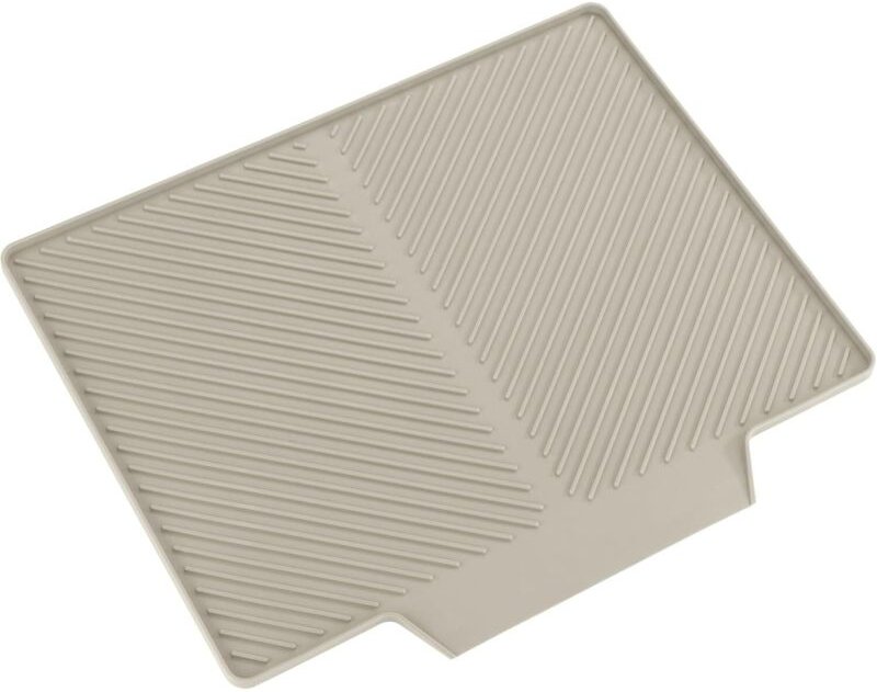 Tapis d'égouttage tapis de vaisselle beige en plastique pour cuisine 34 x 40 x 3 cm structure rainurée lavable lave-vais...