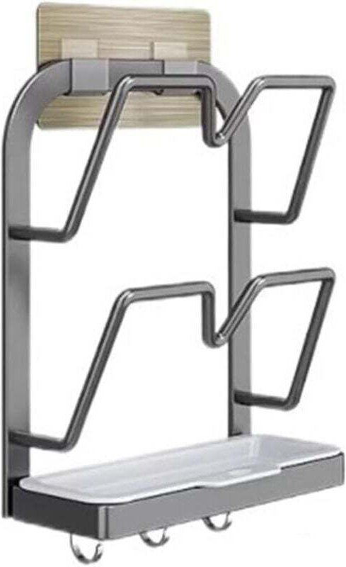 Topf- und Pfannen-Organizer, lochfreies Topfregal, wandmontiertes Küchenregal, Schneidebrett, Schneidebrett, multifunkti...