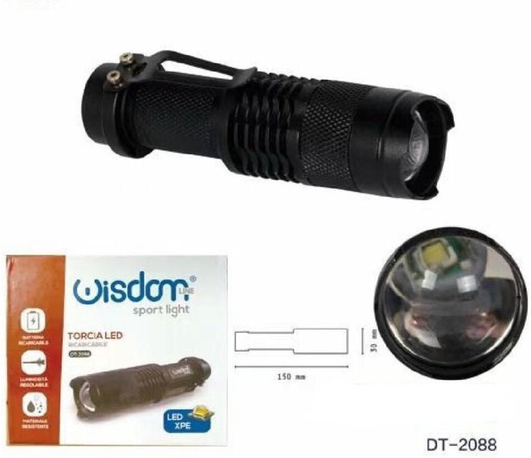 Trade Shop Traesio - Trade Shop - led torcia led xpe recaricabile lights IP20 für excursionen DT-2088 -
