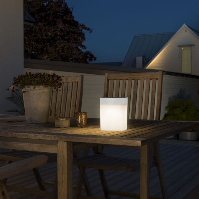 Konstsmide - Solar led Leuchte mit 3-Stufen Dimmer assisi, Höhe 14,5cm, IP44, Weiß