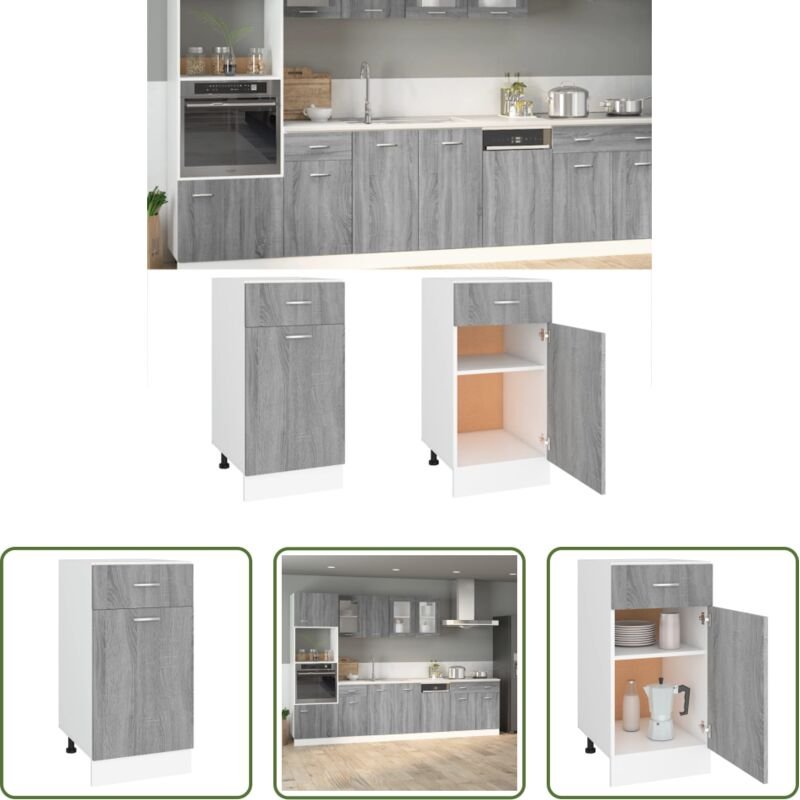 Küchenunterstuhl - Unterschrank mit Schublade Lyon Grau Sonoma 40x46x81,5 cm
