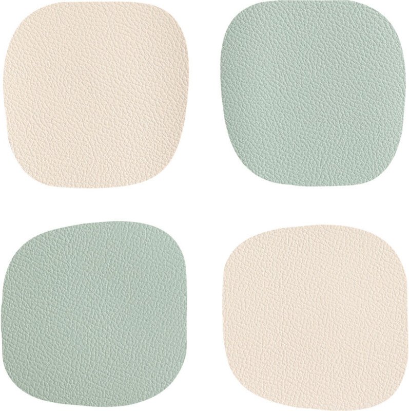 Vinanivao Untersetzer 10 x 10 cm grün/weiss 4er-Set Platzdecken