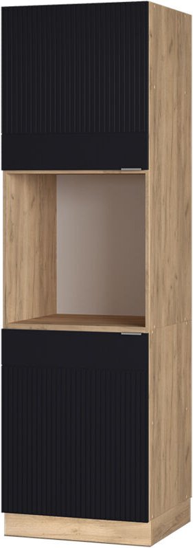 Vicco - Herdumbauschrank Fame-Line, Schwarz gestreift, 60 cm offen