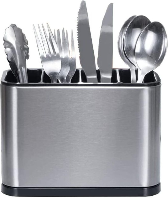 Besteck-Abtropfgestell, Utensilienhalter-Organizer, Küchenutensilienhalter, 4 Fächer, zur Organisation von Küchentheken,...