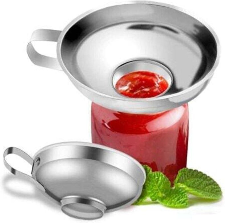 Küchentrichter aus Edelstahl, Metalltrichter mit breiter Öffnung und Griff zum Umfüllen von Öl, Flüssigkeiten, Marmelade...