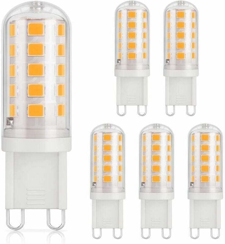Gabrielle - Set mit 6 G9 3W LED-Lampen – Warmweiß 3000K, energiesparend