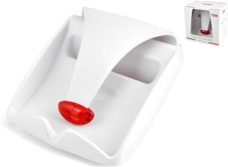 Trendiger Serviettenhalter in Weiß/Rot aus Kunststoff 18x20x11