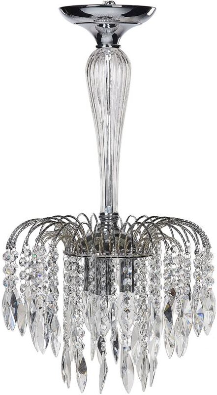 Beliani - Kronleuchter mit Glas, Silber, Kristallen, Metall, 3 Lichter, Vintage, Retro, Pendelleuchte, Wohnzimmer, Licht