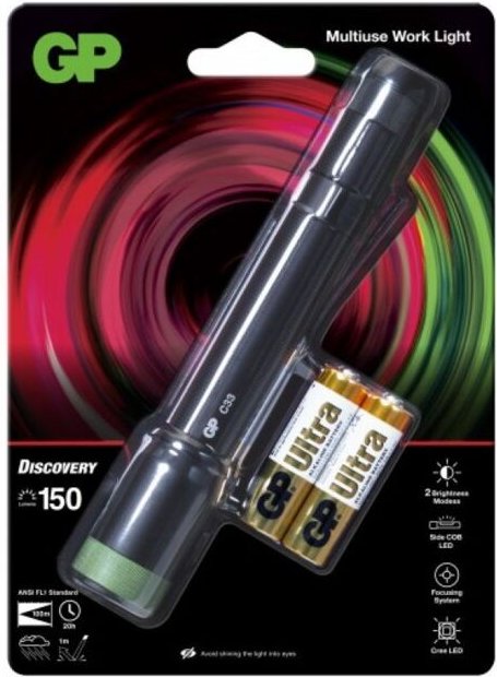Gp Batteries - gp Discovery GPDISFLC33BK904 led Taschenlampe batteriebetrieben 150 lm 20 h 128 g