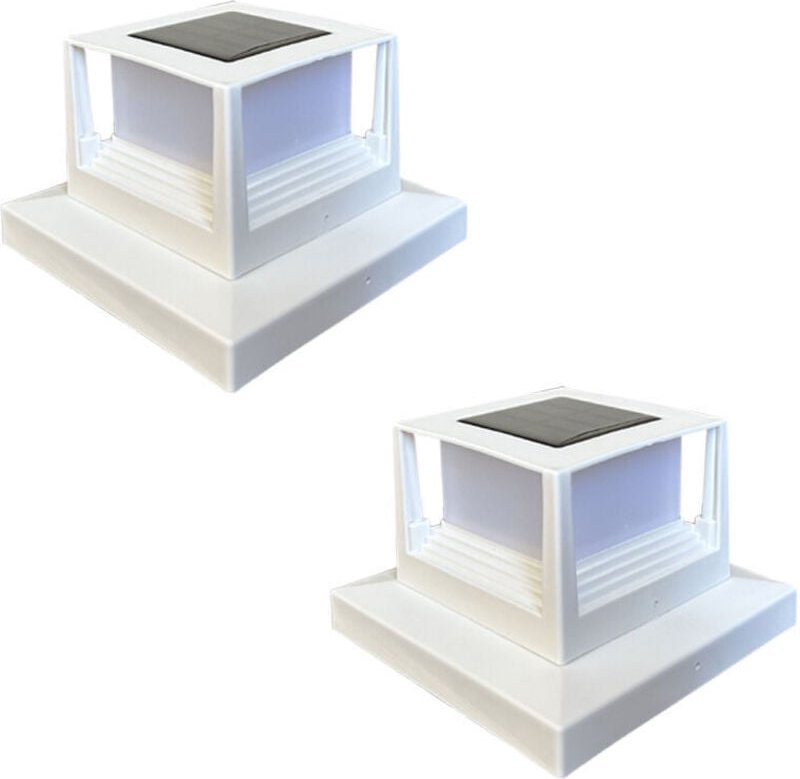 2er-Pack Solar-Zaunpfostenleuchten, solarbetriebene, wasserdichte SMD-LEDs zur Dekoration von Terrassen oder Veranden, p...