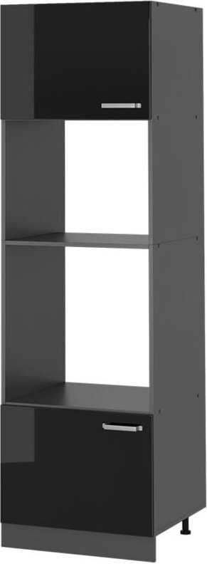 Vicco - Mikrowellenschrank R-Line, Schwarz Hochglanz, 60 cm