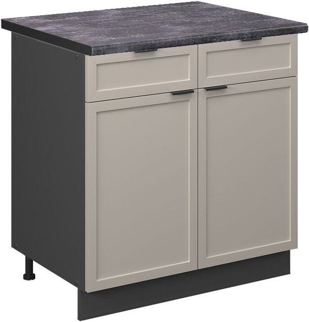 Thumbnail - Küchenunterschrank Fame-Line, GrauBeige, 80 cm , AP Anthrazit, Vicco