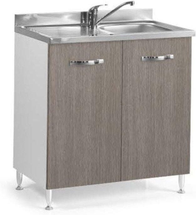 Azur Line - küchengrundset unterspüle 80X50X85H 2 türen finish lärche grau