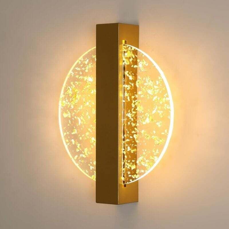 LED-Wandleuchte für den Innenbereich, 12 W, 1150 lm, moderne goldene Wandleuchte aus Acryl für Schlafzimmer, Wohnzimmer,...