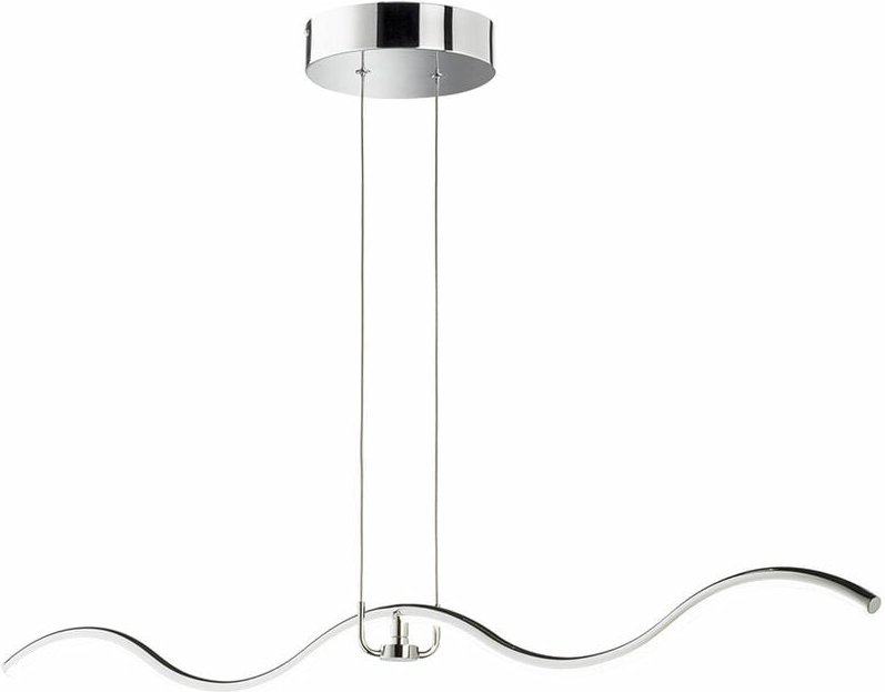 Pendelleuchte Hängelampe Esstischleuchte, Designlampe mit magnetischem Element, Wellenform, Metall, chrom, led 1350lm 40...