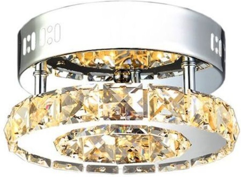 LED Kristall Deckenleuchte, Runde Moderne Deckenlampe Edelstahl Kronleuchter für Wohnzimmer, Esszimmer, Küche, Kinderzim...