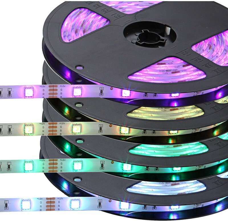 Thumbnail - Globo - rgb LED-Band Fernbedienung Farbwechsler Farben Fixierbar Eck Verbindung l 3 m