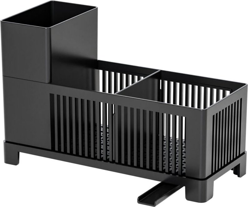 Küchenspülen-Organizer und -Ablage, schwarzer Schwammhalter, Kunststoff-Aufbewahrungsregal für die Küchenarbeitsplatte