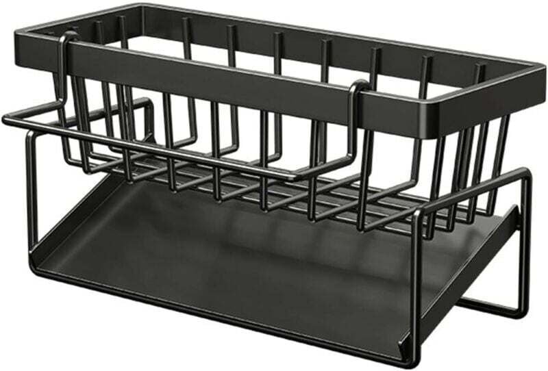 Spülbecken-Organizer, Organizer mit herausnehmbarer Abtropfschale, Küchen-Organizer aus Edelstahl, multifunktionaler 2-i...