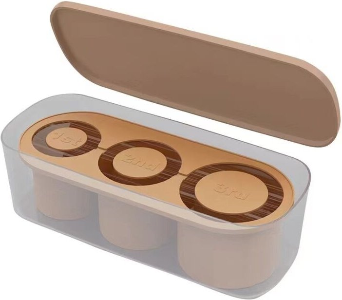 Eiswürfelform, zylindrischer Silikon-Gefrierschrank mit Deckel und Behälter, Eisbox mit großem Fassungsvermögen, Form le...