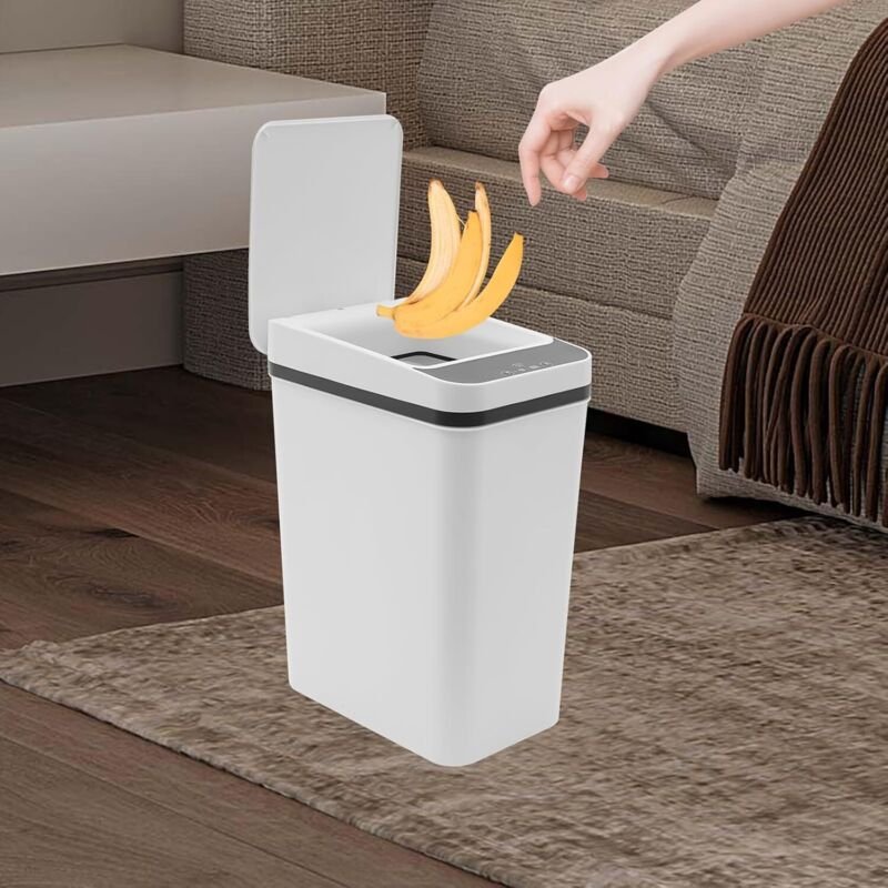 Intelligenter Sensor Mülleimer 8-9L Ausgestattet mit einem Infrarotsensor und Einem Vibrationssensor gibt es 2 Möglichke...